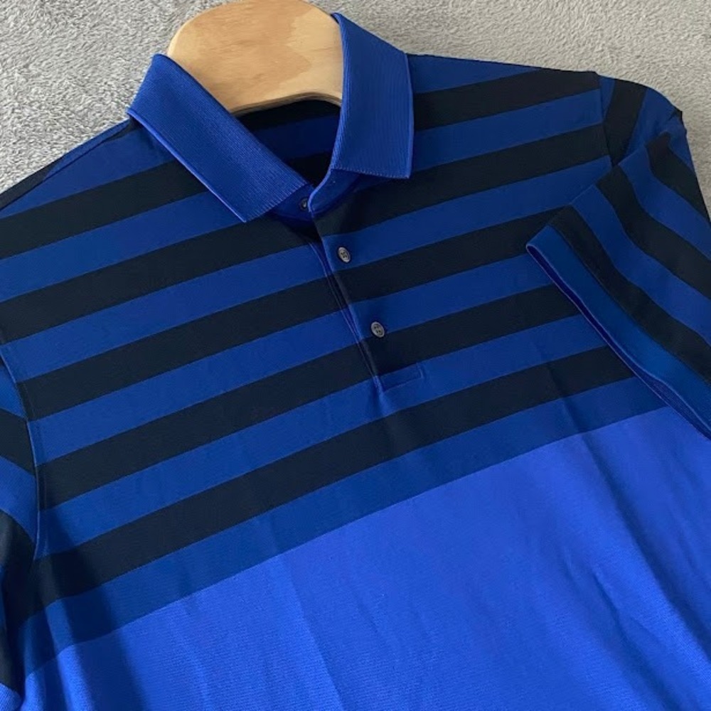 Greyson Blue and Black Striped Polo Shirt